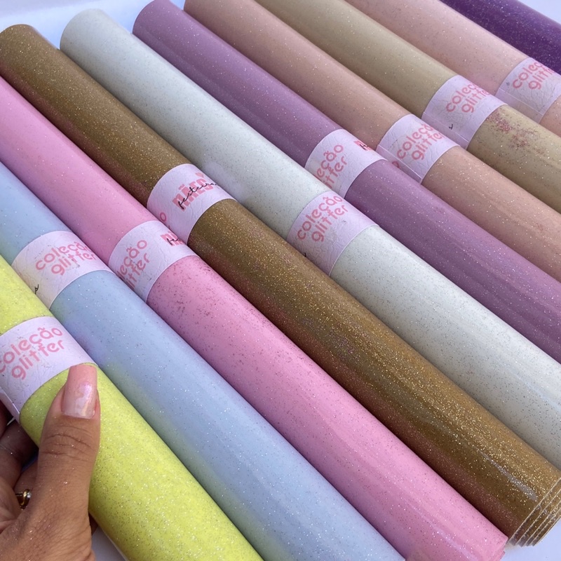Tecido Corino Lonita Verniz Sintético Glitter Brilhoso para Personalizados de Luxo - 50 x 35 cm