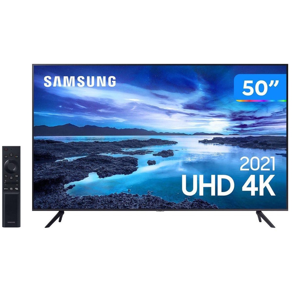 Smart TV Samsung UHD 4K 50 polegadas com Processador Crystal 4K, Controle Único, WiFi