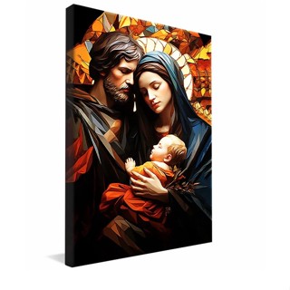 Quadro Decorativo 90x70cm Família Divina geométrico