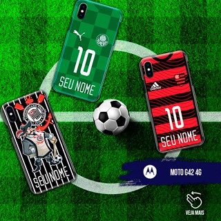 Capa Capinha - Moto G42 4G - Times Nacionais Personalizados Com Nome