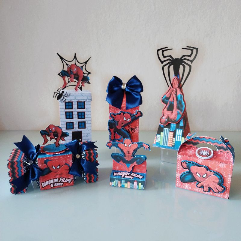 Kit festa Caixas Personalizadas tema Homem Aranha - FAZEMOS QUALQUER TEMA lembrancinhas kit festa brinde Homem Aranha