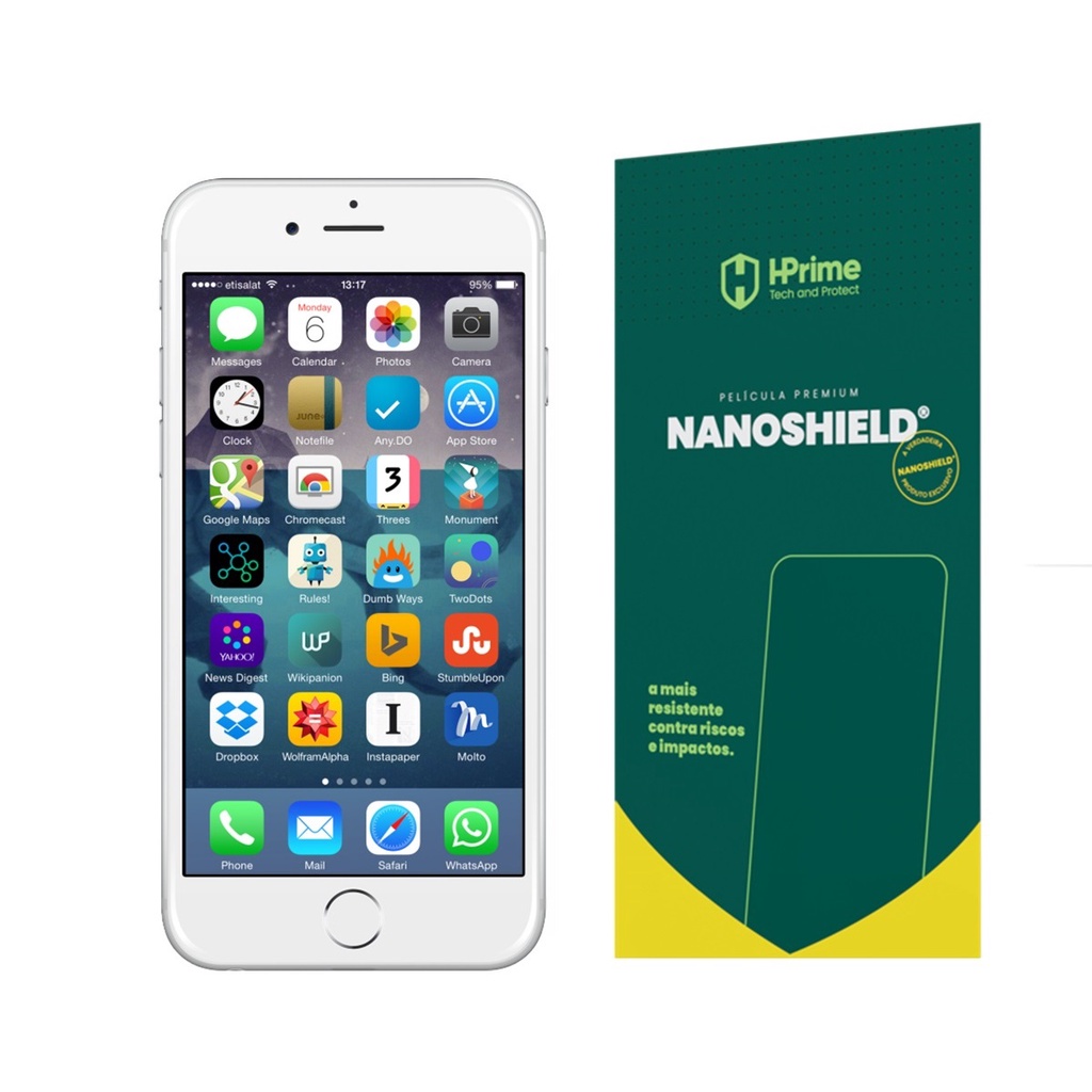 Película Premium HPrime Nanoshield para iPhone 6 e iPhone 6s Proteção Nano Não Quebra Qualidade Premium