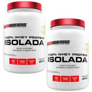 Kit 2x 100% Whey Isolada 900g Para Auxiliar no Desempenho e Aumento de Força Muscular no Treino de Academia Bodybuilders