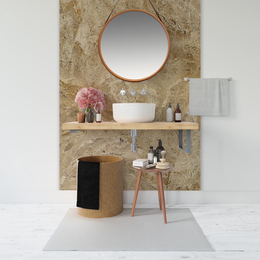 Papel de Parede Painel 3D Mármore Bege Bahia 1,5M Revestimento Auto Colante  Marmorizado lavável em Oferta na Shopee