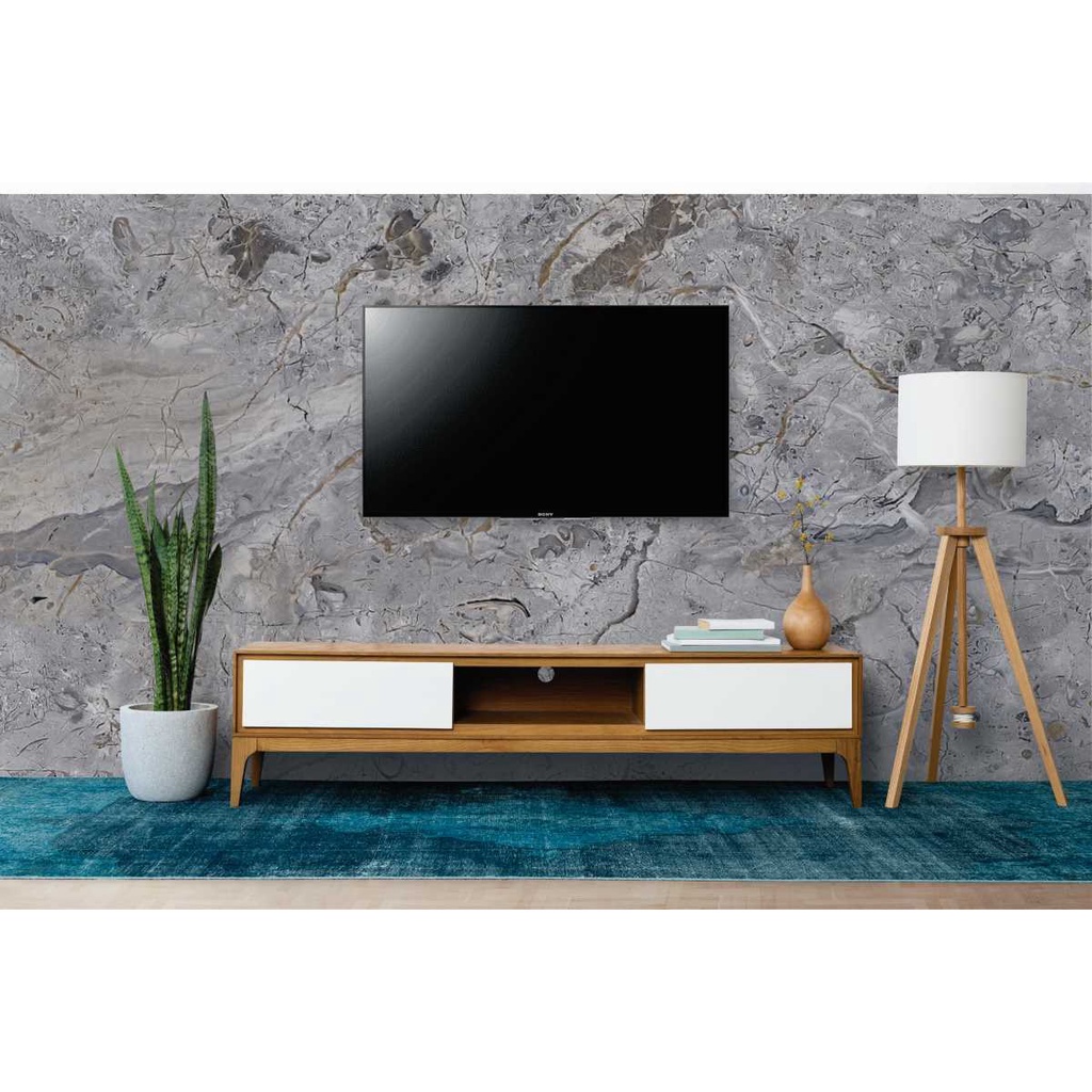 Papel de Parede Painel 3D Mármore Carrara Cinza 3,5M Revestimento Auto Colante Brilho Marmorizado