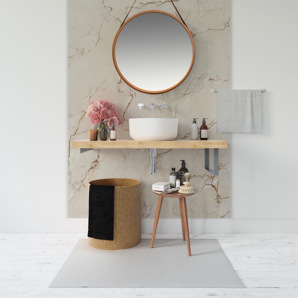 Papel de Parede Painel 3D Mármore Porcelanato Bege 1,5M Auto Colante Lavável Revestimento Brilhoso em Oferta na Shopee