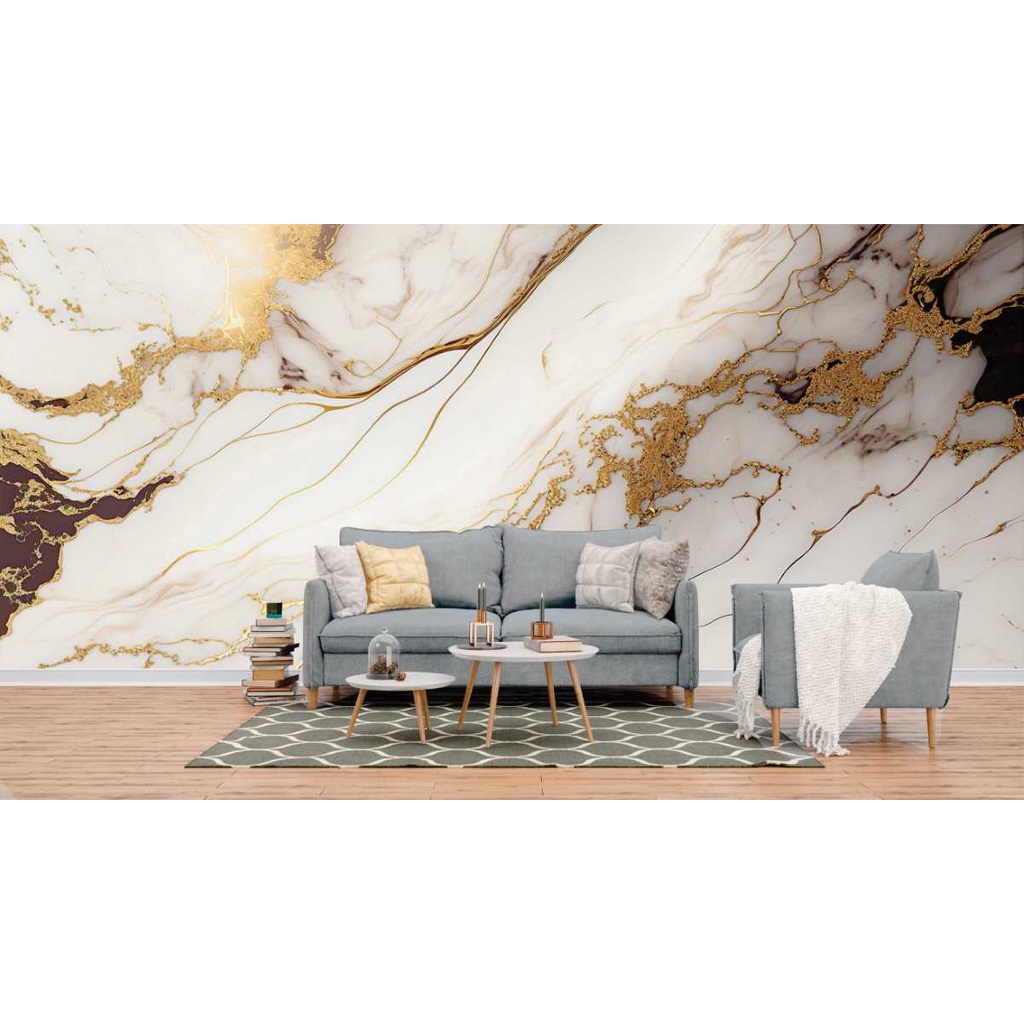 Papel de Parede Painel 3D Mármore Branco 4M Brilho Viníl  Revestimento Pedra Requinte Auto Colante em Oferta na Shopee
