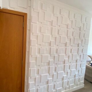 10 Placas PVC 3d Revestimento de parede Decorativa Alto Relevo efeito Gesso em Oferta na Shopee