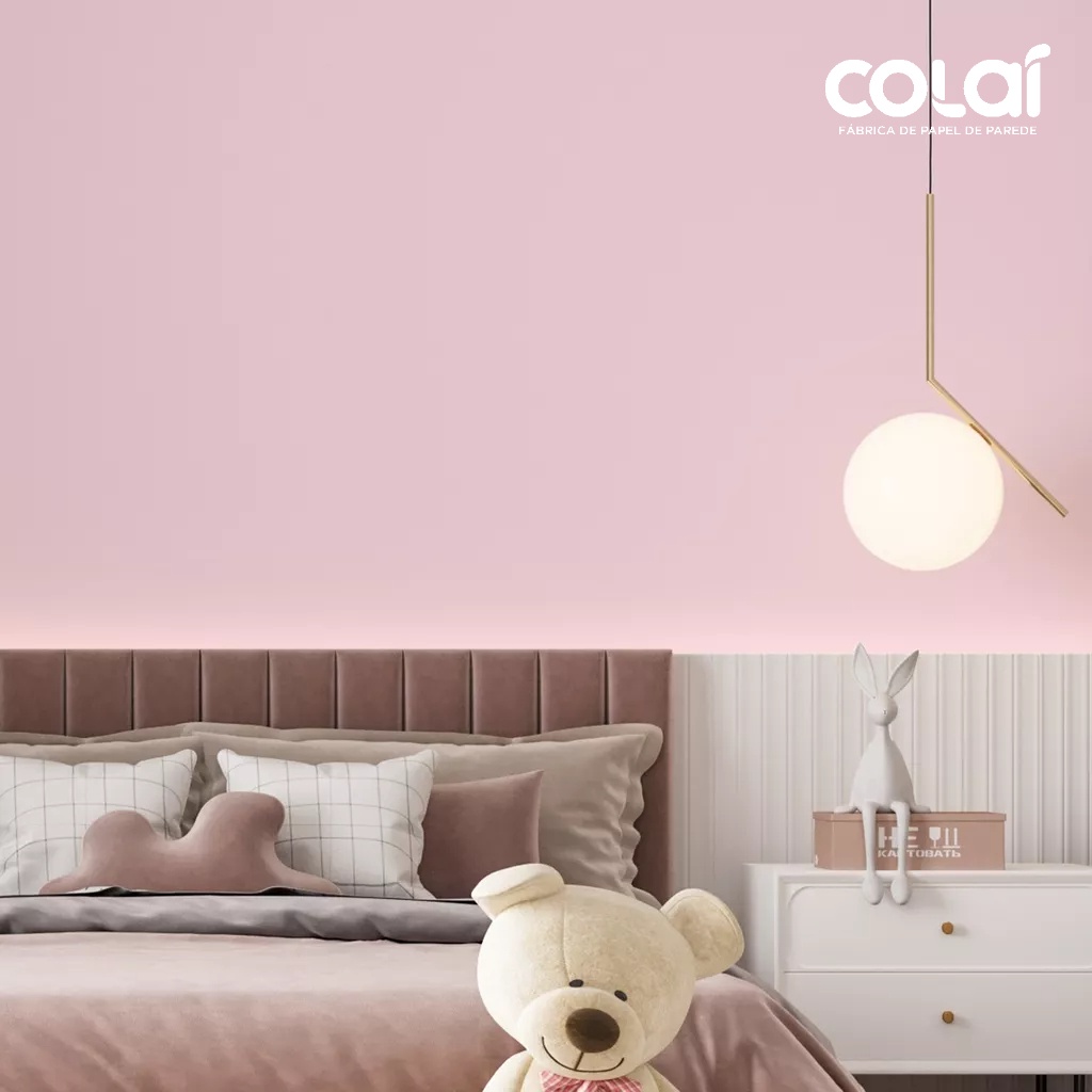 Papel De Parede Adesivo Lavável Rosa Claro 3M Liso Auto Colante para Sala Quarto Área Externa Menino