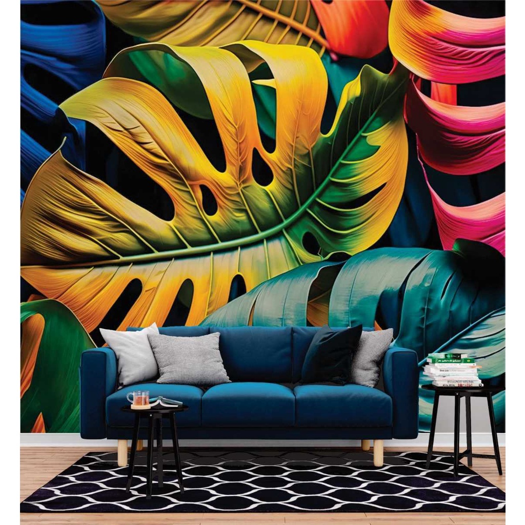 Papel de Parede 3D Painel 2,5M Costela de adão Decorado Folhagem Auto Colante Vinílico Lavável em Oferta na Shopee