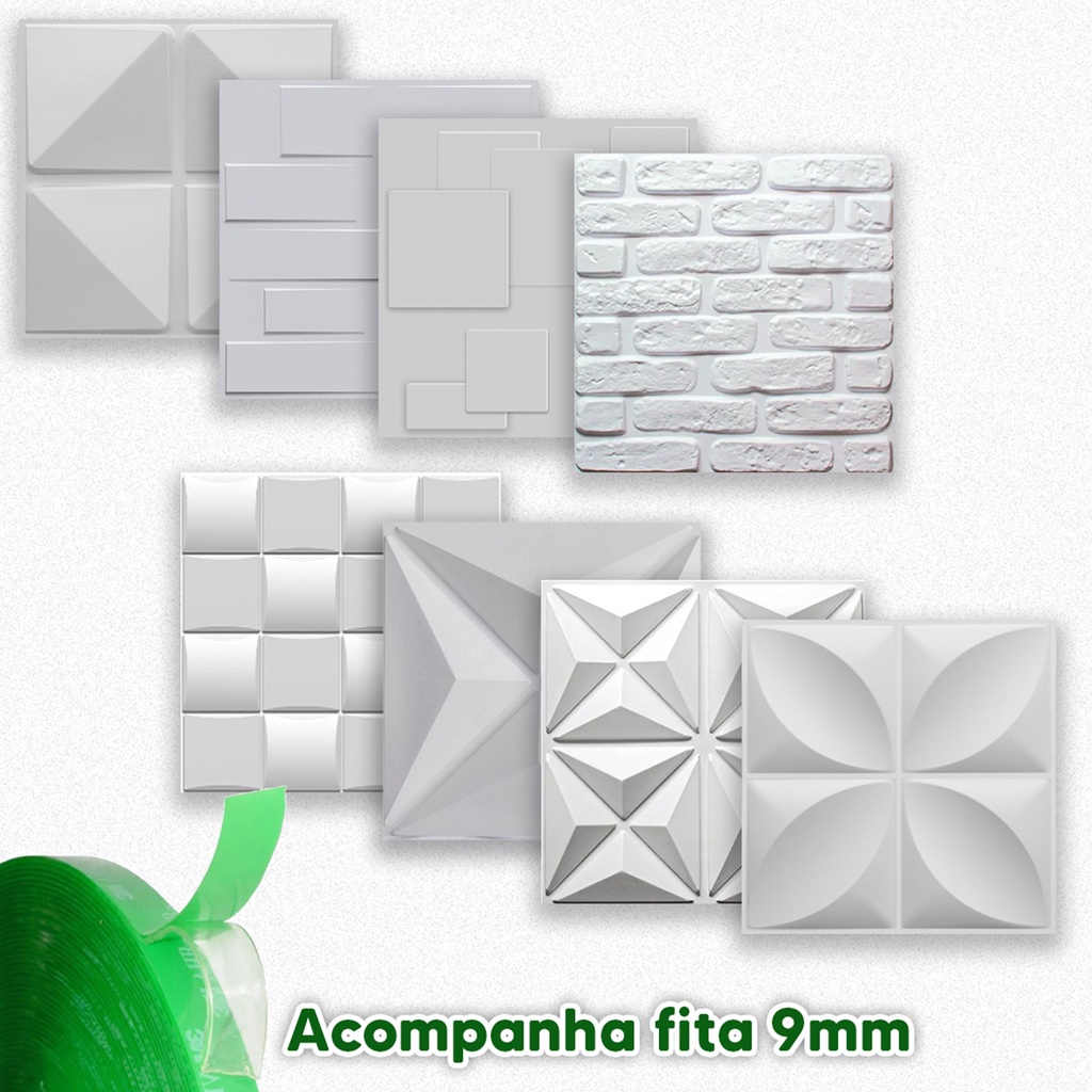 Revestimento Auto Adesivo Placas Pvc 3d Varios Modelos 50cmX50cm em Oferta na Shopee