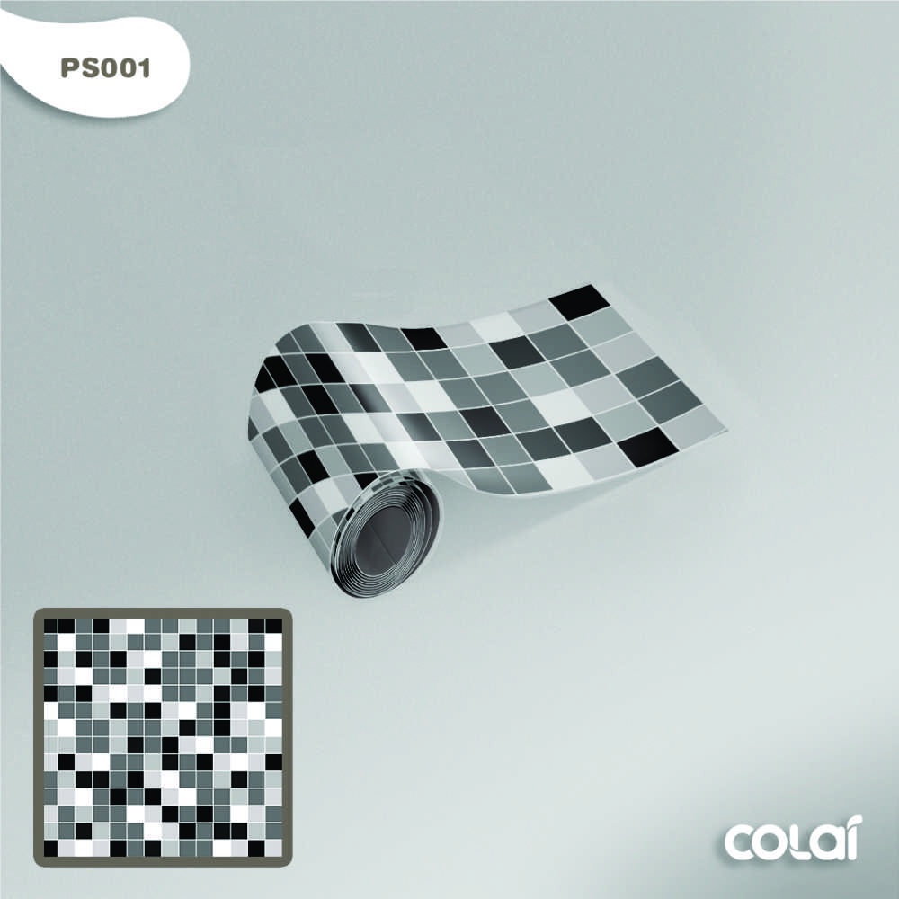 Faixa Adesiva Cozinha Banheiro Pastilha Tons Cinza Azulejo Geométrico Autocolante Vinílico 1m em Oferta na Shopee