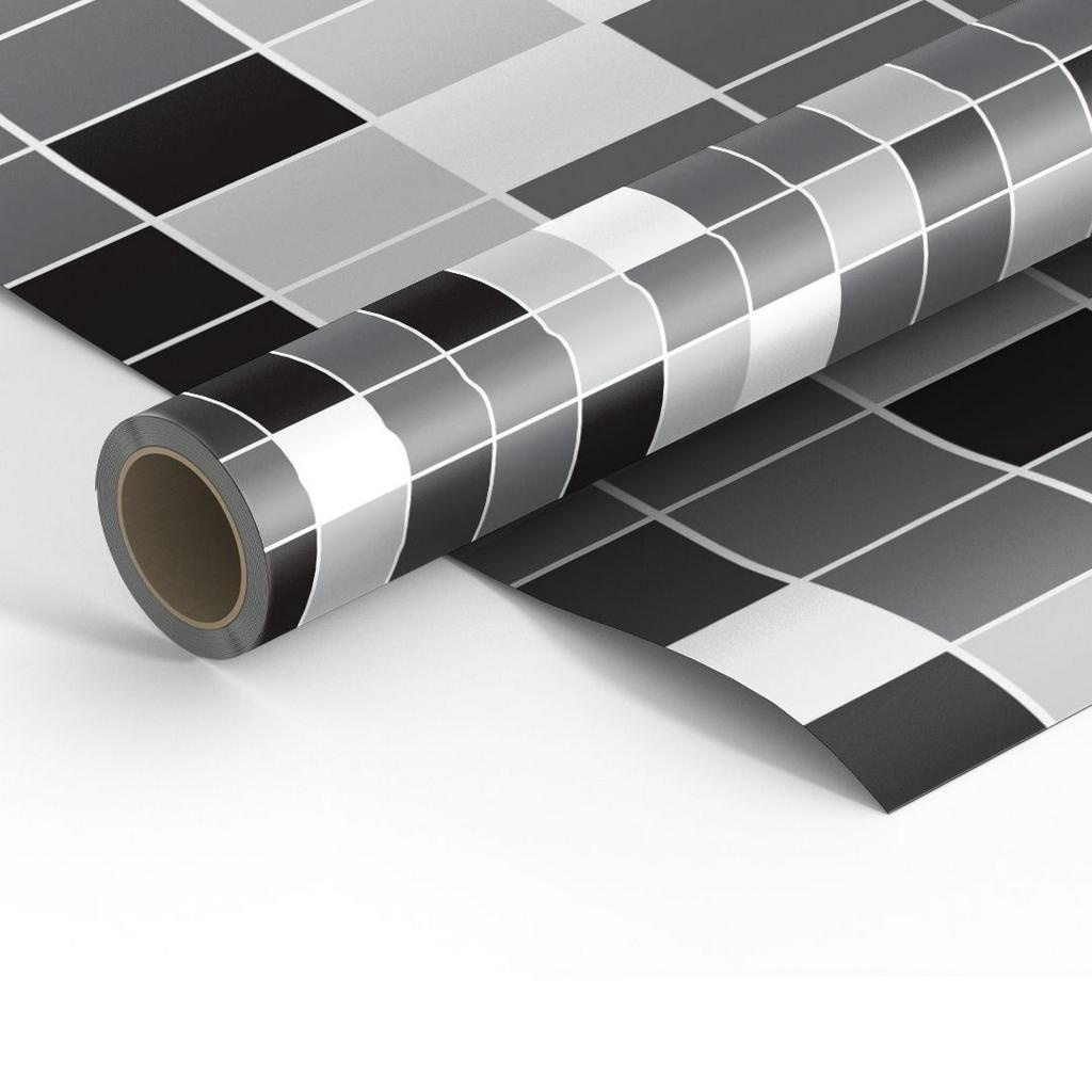 Papel De Parede Pastilha Cozinha E Banheiro Tons Cinza Auto Colante Geométrico 3M em Oferta na Shopee