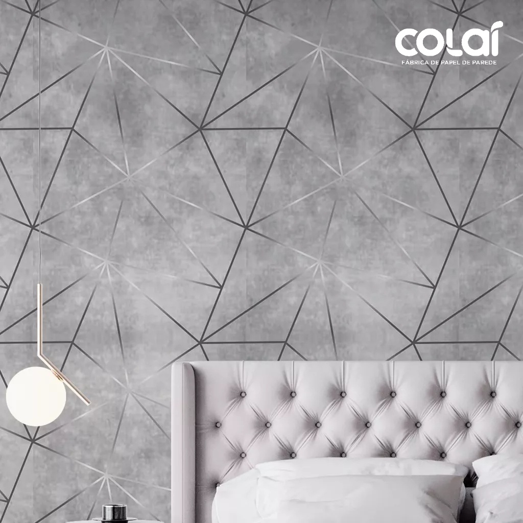 Papel De Parede Sala Cimento Queimado 3M Prata AutoColante Geométrico 3D Prata Quarto Área Externa em Oferta na Shopee