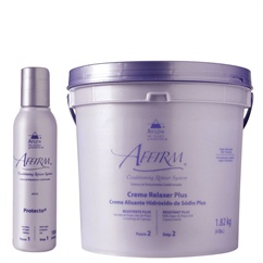 Avlon Affirm Creme Alisante Hidróxido de Sódio Normal Plus 1,8 Kg + Avlon Affirm Protecto Protetor de Fios 120mlSP