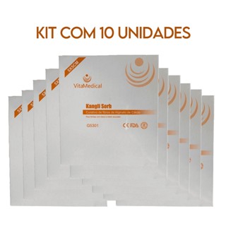 Kit 10 Curativos De Alginato De Cálcio Kangli Sorb 10x10cm - Vita Medical