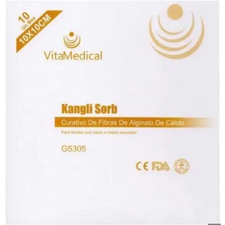 Curativo Alginato De Cálcio 10x10 Cm Caixa C/10 Unidades G5305