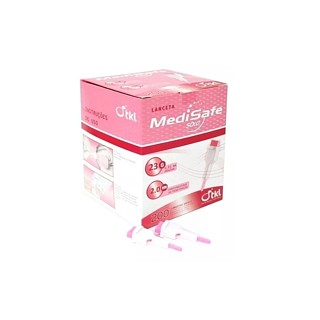 Ponta ultrafina e menos dolorosa: Lanceta Medisafe Solo Descartável.