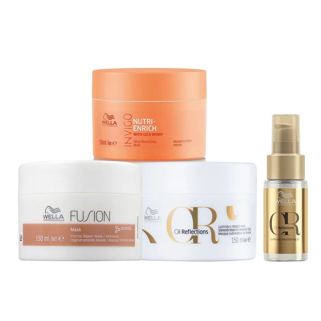 Kit Cronograma Capilar 150ml + Oil Reflections 30ml - Wella em Oferta na Shopee