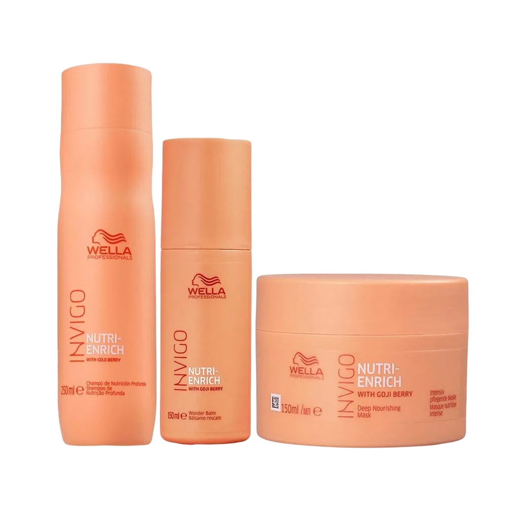 Kit Shampoo, Leave-in e Máscara Nutri Enrich - Wella - Beauty
