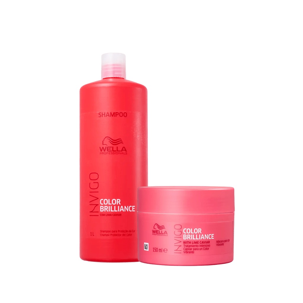 Kit Brilliance Shampoo 1L e Máscara 150ml - Wella em Oferta na Shopee