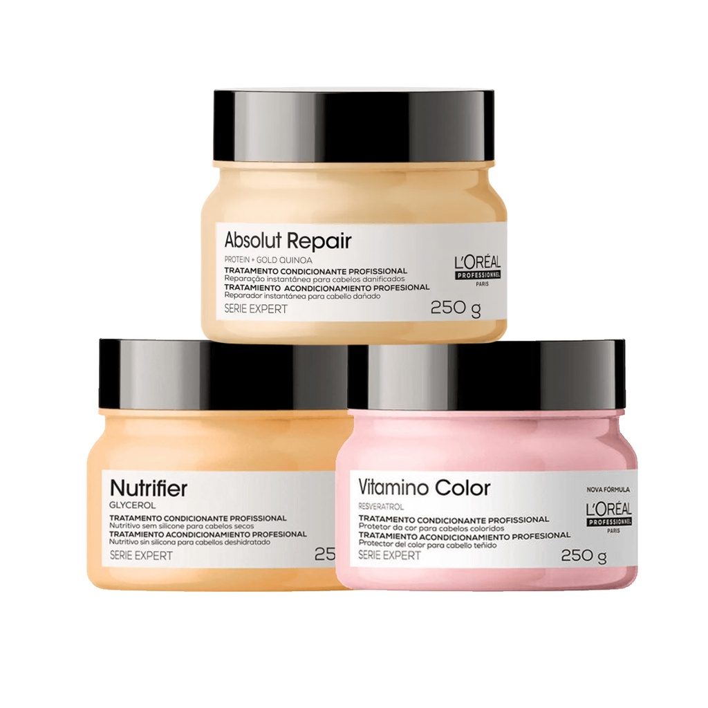 Mini Kit Cronograma Capilar para cabelo colorido 250g em Oferta na Shopee