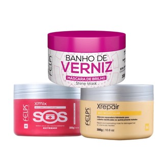 Kit Profissional Cronograma Capilar de Reconstrução - Felps em Oferta na Shopee