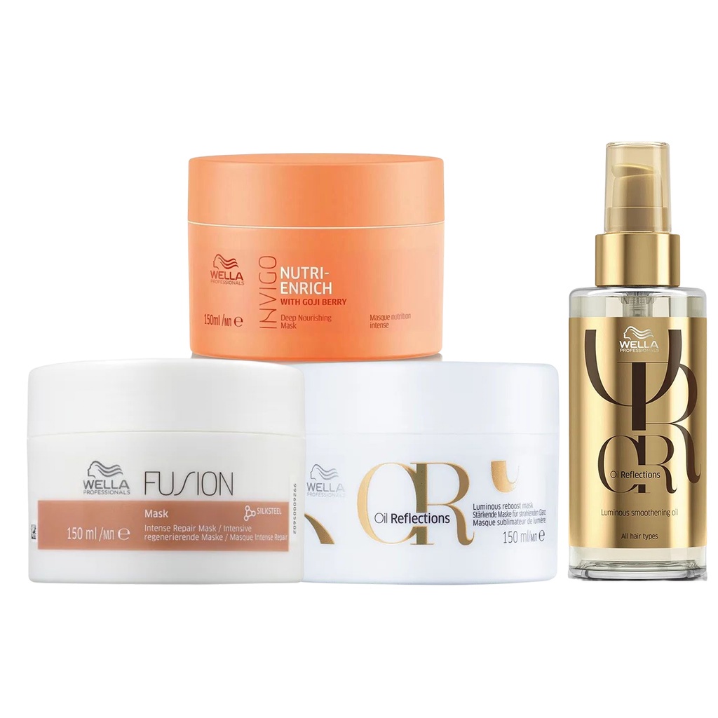 Kit Cronograma Capilar 150ml + Oil Reflections 100ml - Wella em Oferta na Shopee