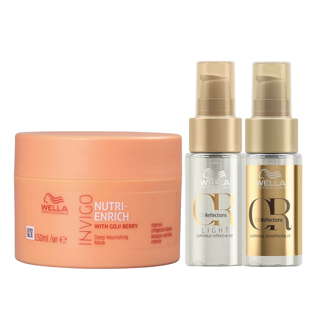 Kit Máscara 150ml, Oil Reflections 30ml e Oil Light - Wella em Oferta na Shopee