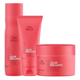 Kit Shampoo 250ml, Condicionador 200ml, Máscara 150ml Brilliance - Wella