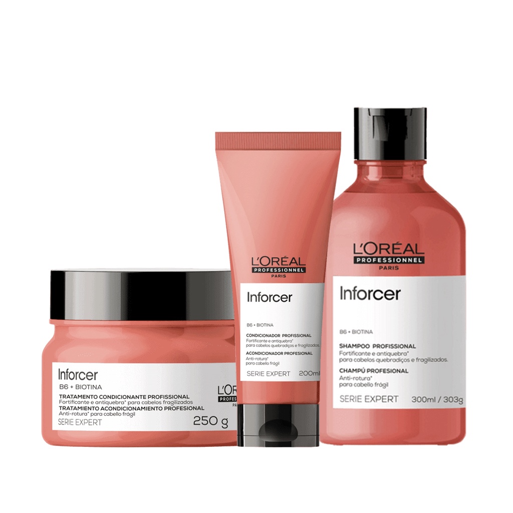 Kit Inforcer Shampoo, Cond e Máscara - L'Oréal - Beauty
