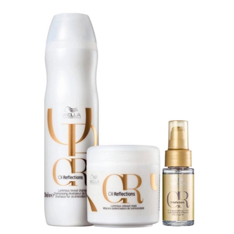 Kit Shampoo, Máscara e Oil Reflections  -Wella Professionals em Oferta na Shopee