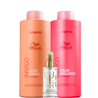 Kit Shampoos 1L Enrich, Brilliance e Oil Reflections Light - Wella em Oferta na Shopee