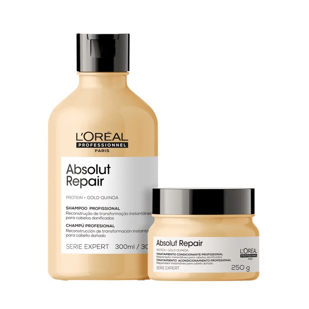 L'Oréal Gold Quinoa + Protein Kit - Shampoo 300 e Máscara 250 em Oferta na Shopee
