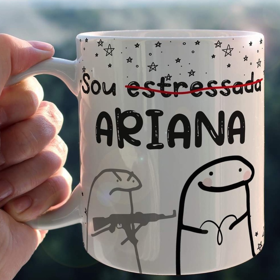 Imagem Caneca porcelana Personalizada de Signo Aries Flork Meme Ariana