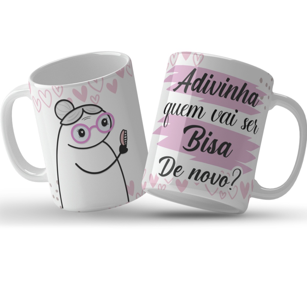 Caneca de Porcelana Bisavó Personalizada -Adivinha Quem Vai Ser Bisa De novo em Oferta na Shopee