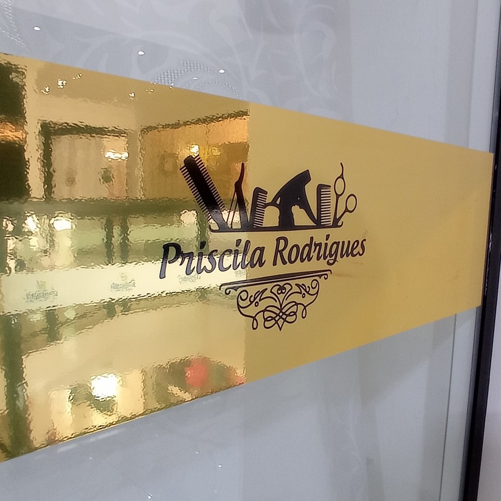 Kit 2 Adesivos faixa dourado vidro salão personalizado 100 x 12cm