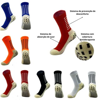 Meias de futebol antiderrapantes masculinas atléticas longas