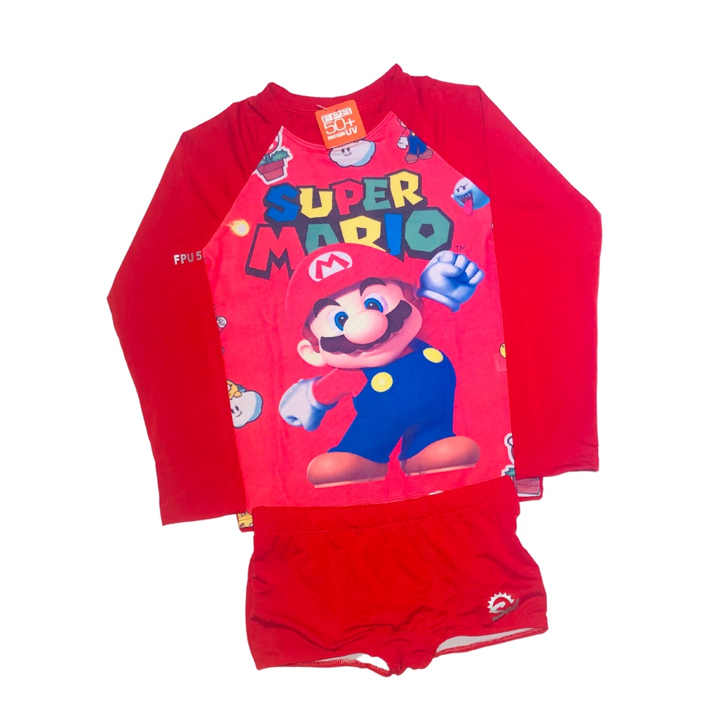 Kit Praia Infantil Masculino UV50+ Camisa Manga Longa + Sunga