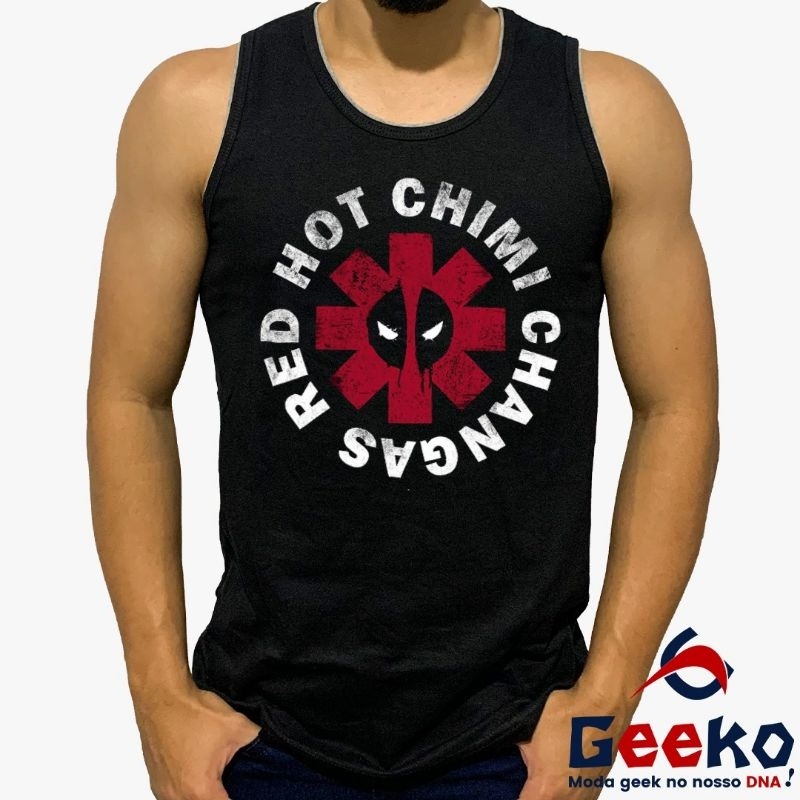Regata Red Hot Chimi Changas 100% Algodão - Deadpool - Red Hot - Camiseta Regata - Geeko