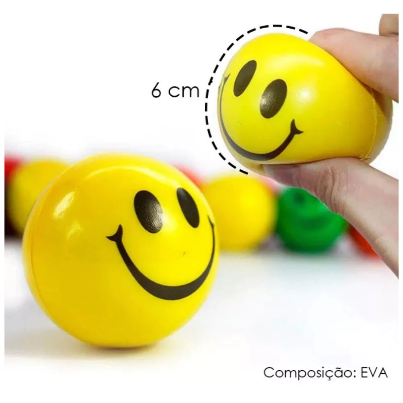Kit 12 Bola Macia Fisioterapia Anti Stress Massagem Bola/Smile/Mapa Mundial Globo