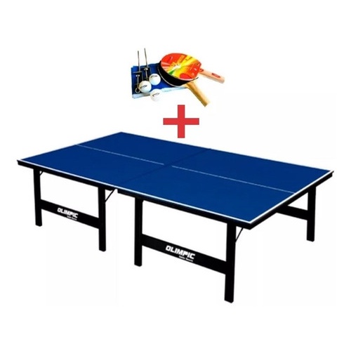 Mesa Ping Pong Tênis Mesa Olimpic 1013 + Kit Raquetes 5030