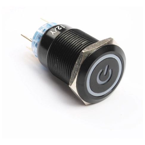 Botão Universal Liga Desliga Led Vermelho 12v Botoeira 19mm