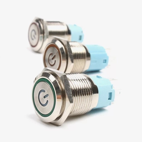 Botão Universal Liga Desliga 16mm Led Verde 12v + Conector