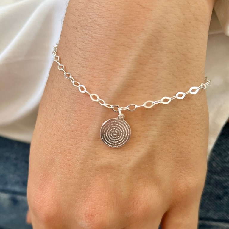 Pulseira Com Pingente Oração Pai Nosso Prata 925 Legítima