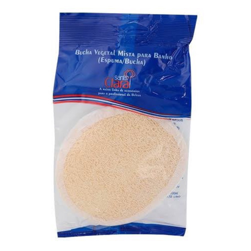 Esponja Bucha Natural Vegetal Redonda Mista Para Banho Santa Clara