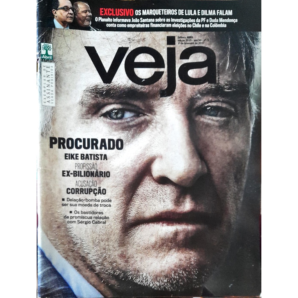 Revista Veja Nº 2515 1 Fevereiro 2017 Procurado Eike Batista