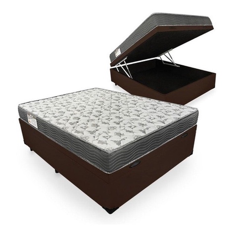 Cama Box Ortobom Iso 100 Casal De 188cmx138cm Marrom-chocolate