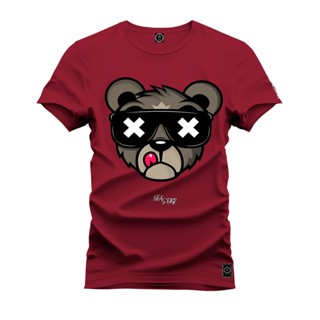 Camiseta Unissex Confortável Estampada Premium Urso Bolado