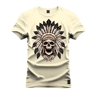 Camiseta Especial Plus Size Premium Estampada Pajé Caveirão